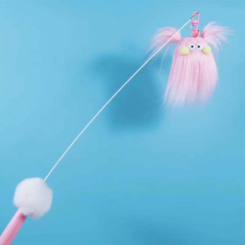 New Funny Cat Teaser Toys Fluffy Artificial Hair Cat Interactive Toy Cat Wand Toy for Kitten Pet Supplies Dropshipping