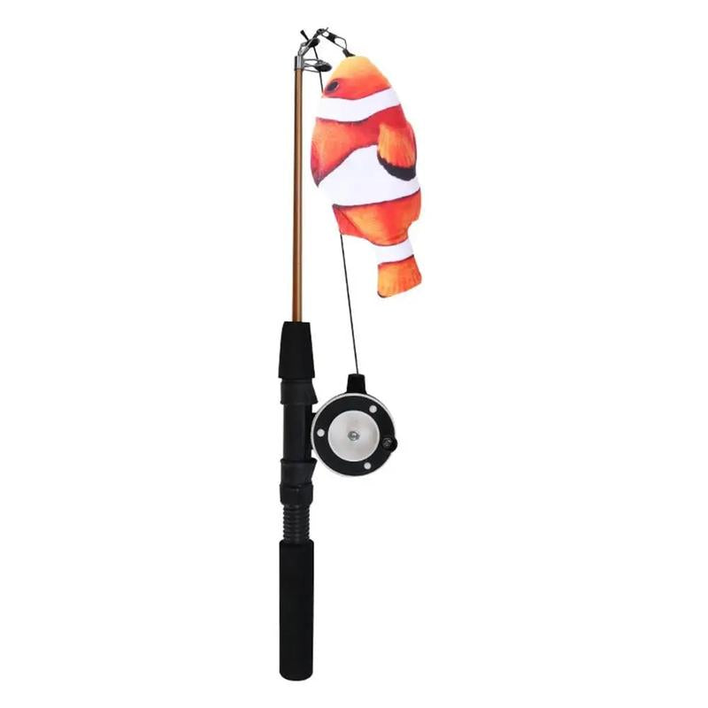 Retractable Cat Toy Fishing Pole for Indoor and Outdoor Play