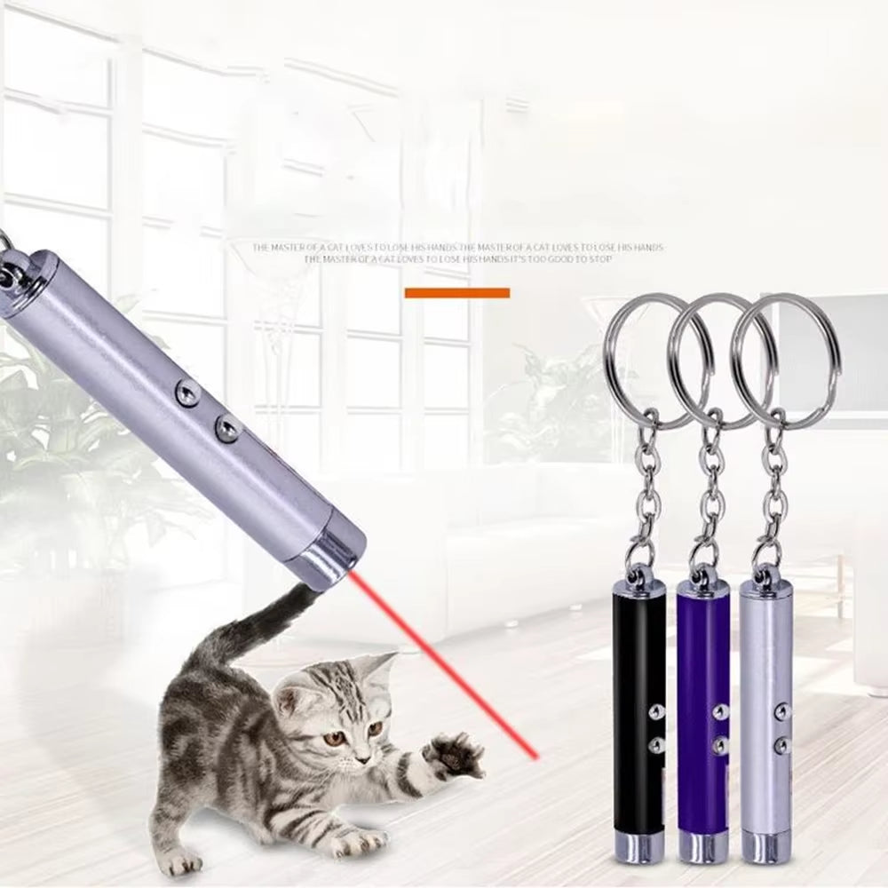 Mini Cat Toy Laser Pointer LED Flashlight Dog Cat Laser Toy Fun Pet Electronic Device Interactive Cat Toy (1 Pack, Purple)