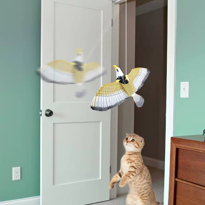 Simulation Bird Interactive Cat Toy for Indoor Cats,Automatic Hanging Eagle Flying Bird Funny Cat Interactive Toy Cat Supplies