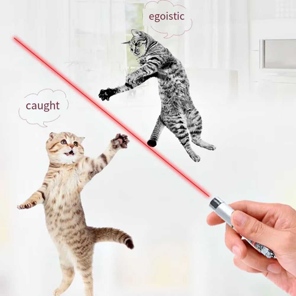 Mini Cat Toy Laser Pointer LED Flashlight Dog Cat Laser Toy Fun Pet Electronic Device Interactive Cat Toy (1 Pack, Purple)