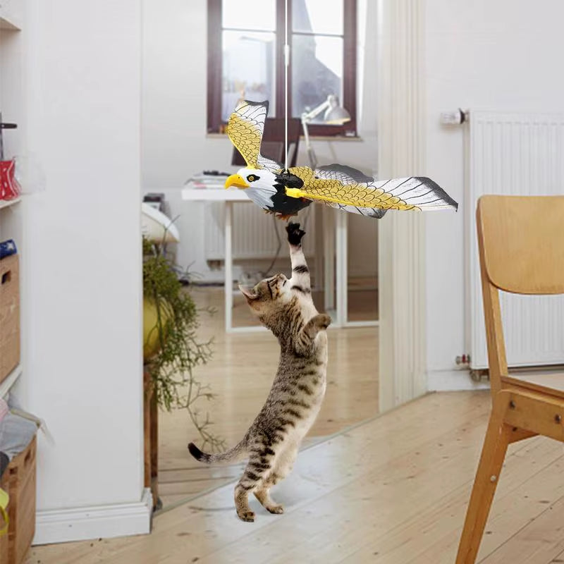 Simulation Bird Interactive Cat Toy for Indoor Cats,Automatic Hanging Eagle Flying Bird Funny Cat Interactive Toy Cat Supplies