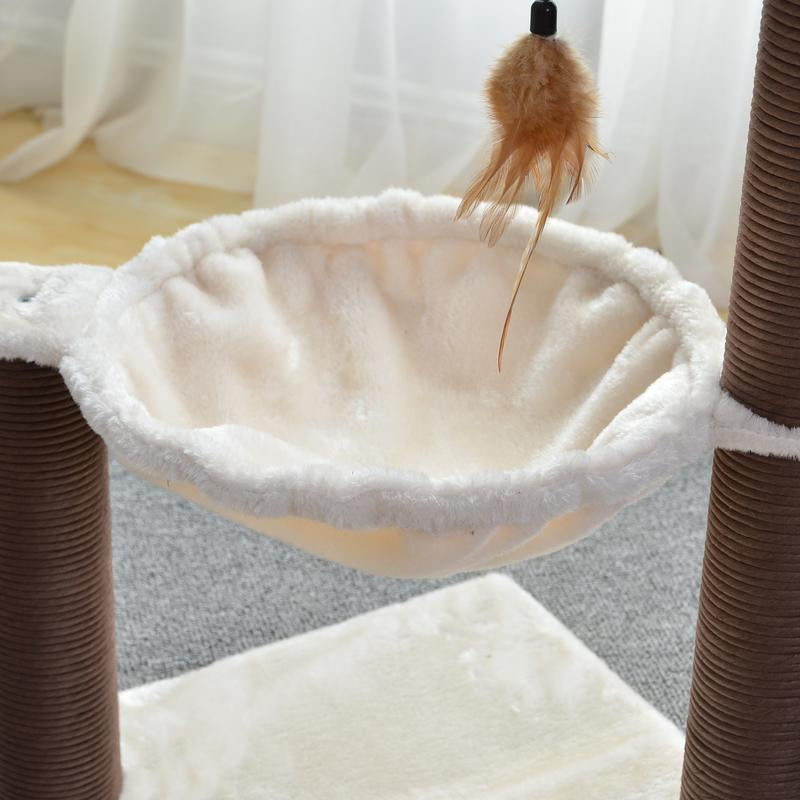 3-Level Plush Perch and Hammock Cat Tree