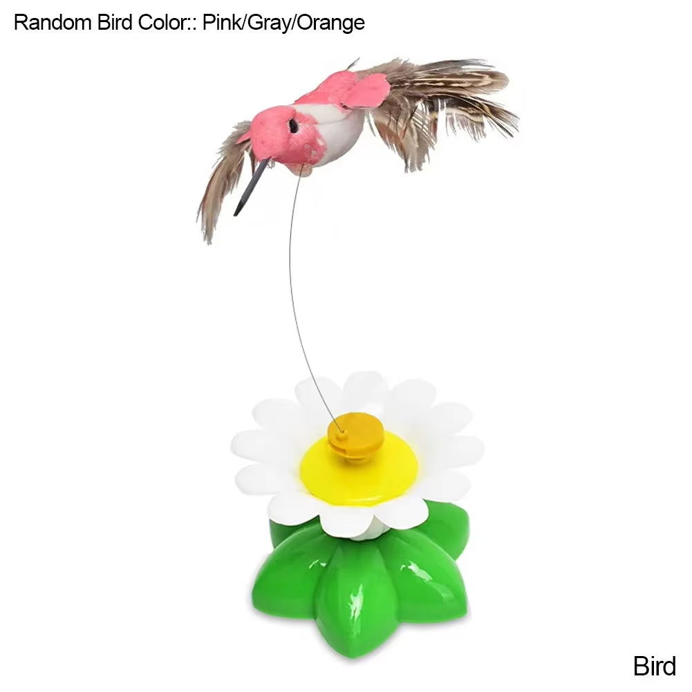 Automatic Rotating Electric Cat Toy Colorful Butterfly Bird Animal Shape Plastic Funny Kitten Pet Dog Interactive Training Toys