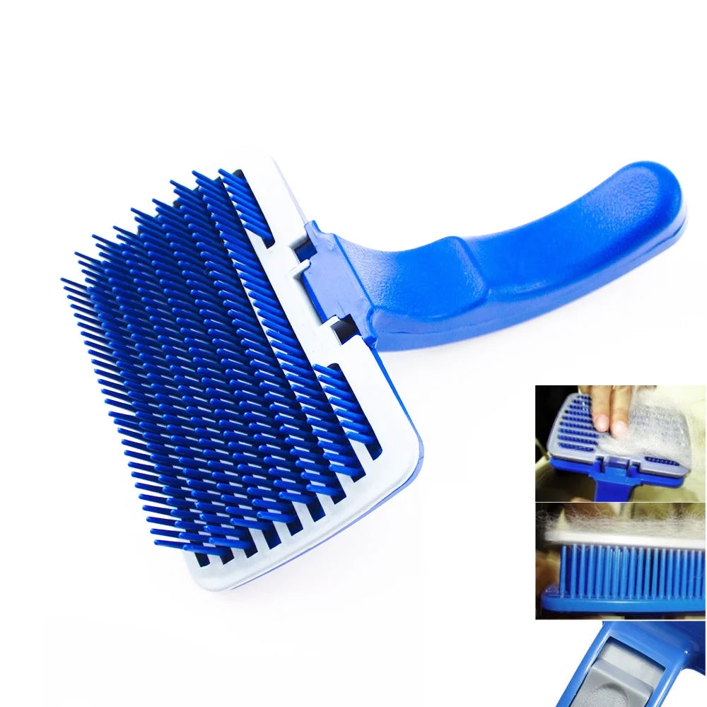 Self Cleaning Slicker Brush Dog Cat Pet Grooming Brush Shedding Brush Comb Rake