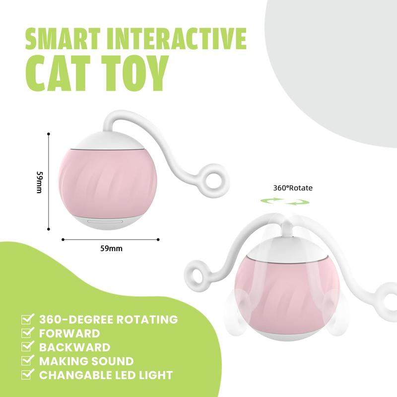 Interactive Cat Ball,Motion Activate Electric Cat ,Pet Exercise Electric for Indoor Cat,Auto-Routing (Computing),Active Rolling Ball,Usb Rechargeablec,Valentine'S Day Gift，Dog , Gravity Ball, Dog Toy