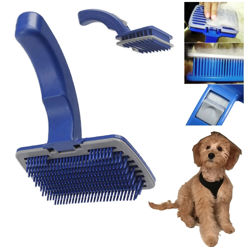 Self Cleaning Slicker Brush Dog Cat Pet Grooming Brush Shedding Brush Comb Rake