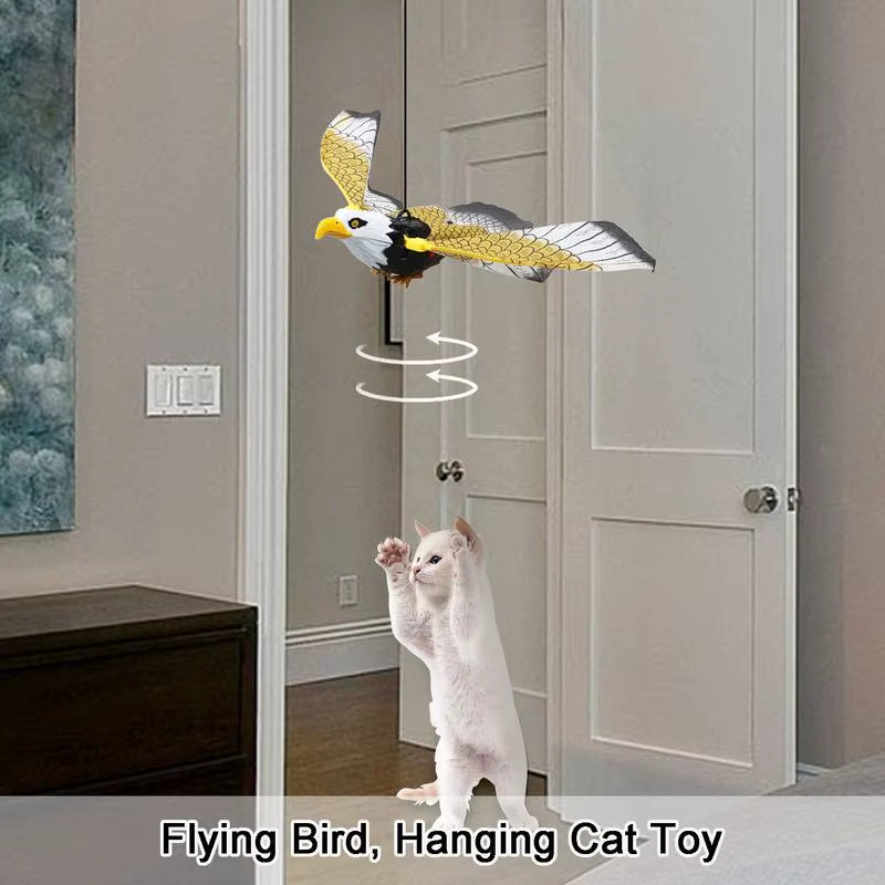 Simulation Bird Interactive Cat Toy for Indoor Cats,Automatic Hanging Eagle Flying Bird Funny Cat Interactive Toy Cat Supplies