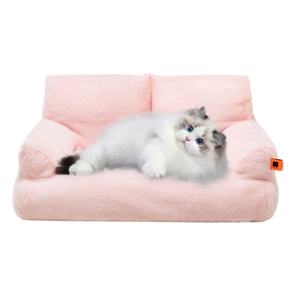 Cat Couch Bed Washable Pet Sofa Warm Cat Bed Plush Puppy Bed Small Dog Sofa with Anti-Slip Bottom Pet Bed for Small Medium Dogs