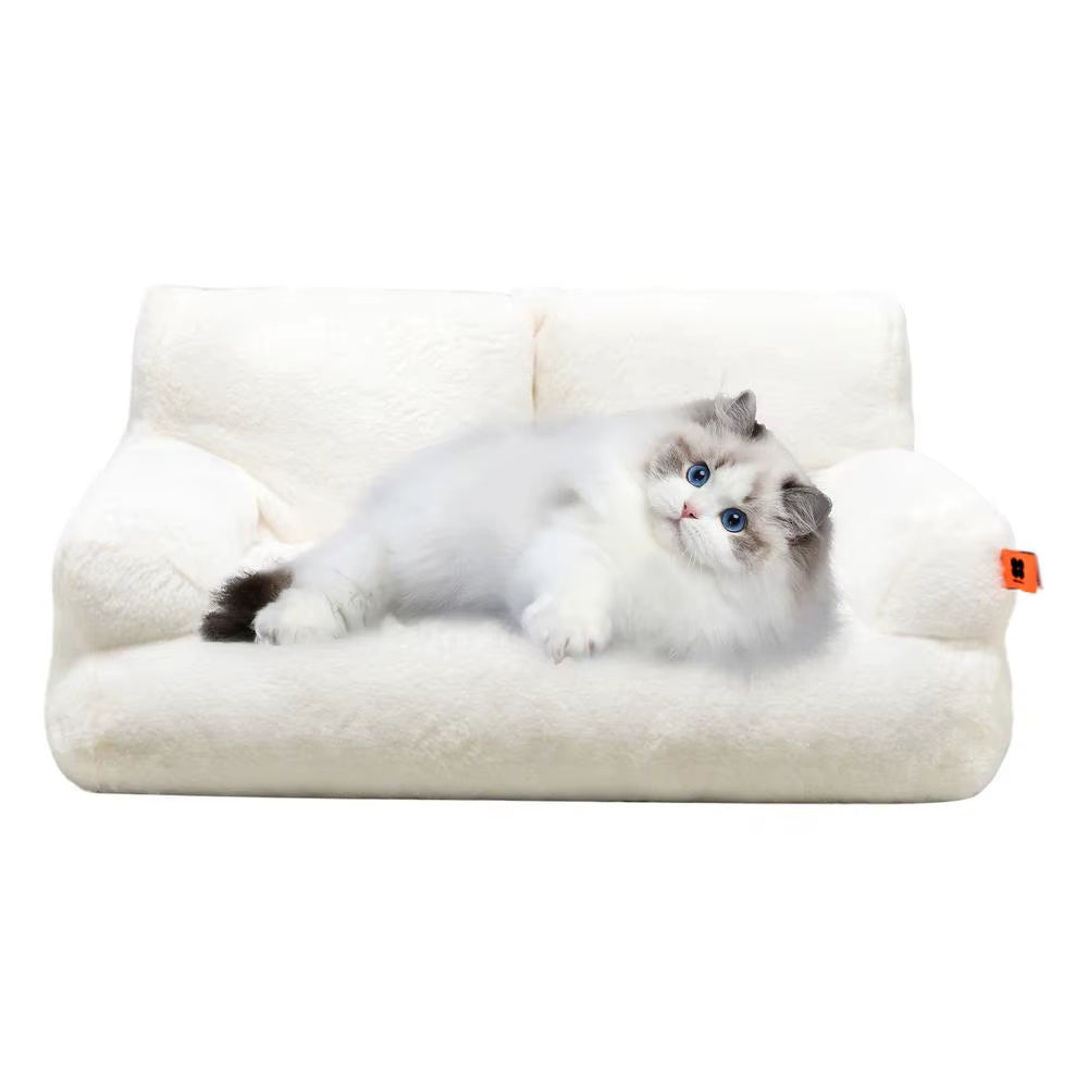 Cat Couch Bed Washable Pet Sofa Warm Cat Bed Plush Puppy Bed Small Dog Sofa with Anti-Slip Bottom Pet Bed for Small Medium Dogs