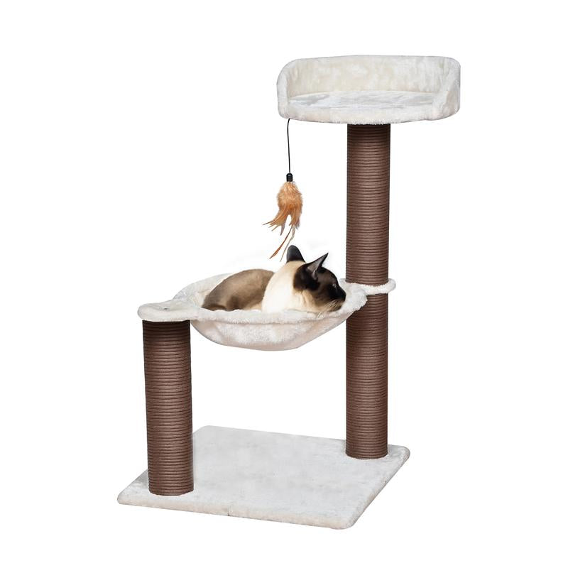 3-Level Plush Perch and Hammock Cat Tree