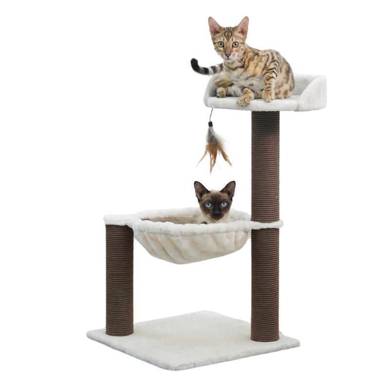 3-Level Plush Perch and Hammock Cat Tree