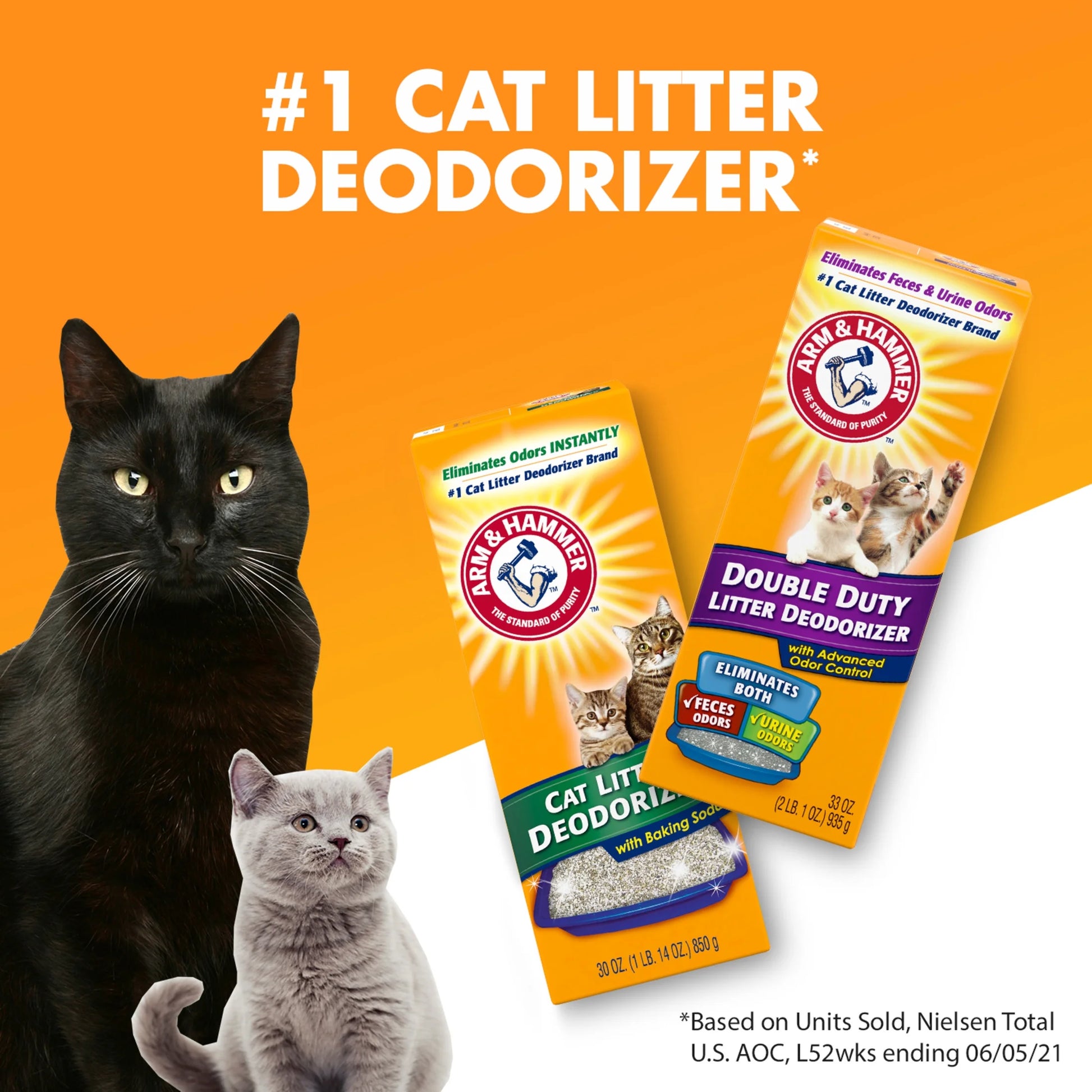 (2 Pack)  Double Duty Cat Litter Deodorizer and Pet Odor Eliminator, 33 Oz Box