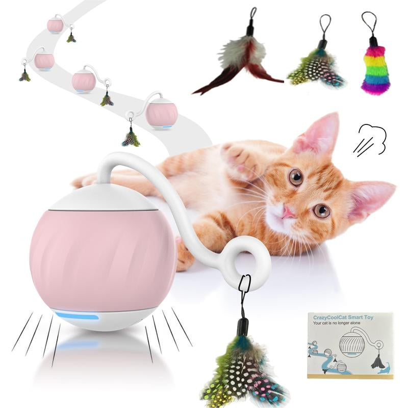 Interactive Cat Ball,Motion Activate Electric Cat ,Pet Exercise Electric for Indoor Cat,Auto-Routing (Computing),Active Rolling Ball,Usb Rechargeablec,Valentine'S Day Gift，Dog , Gravity Ball, Dog Toy