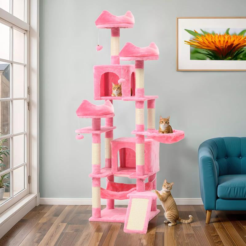 YITAHOME Tall Cat Tree for Indoor Cats, 75 Inch Multi-Level Cat Tower with Cat Condos, Top Perches, Cozy Basket,Hammocks, Large Pet Activity Structure