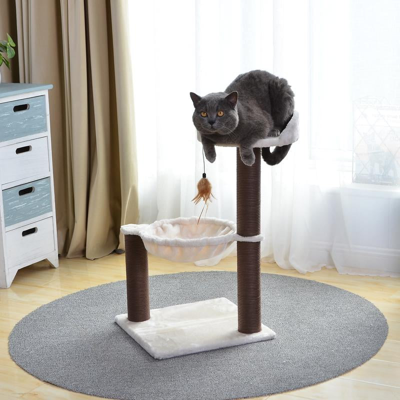 3-Level Plush Perch and Hammock Cat Tree