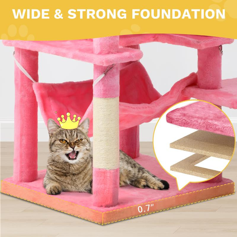 YITAHOME Tall Cat Tree for Indoor Cats, 75 Inch Multi-Level Cat Tower with Cat Condos, Top Perches, Cozy Basket,Hammocks, Large Pet Activity Structure