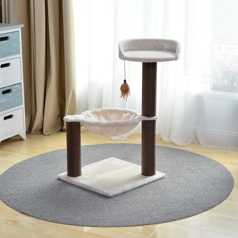 3-Level Plush Perch and Hammock Cat Tree