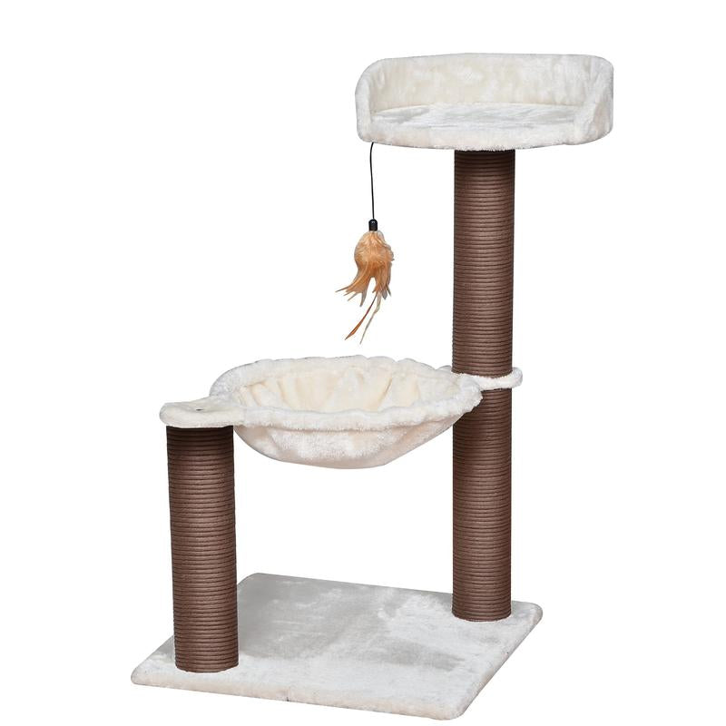 3-Level Plush Perch and Hammock Cat Tree