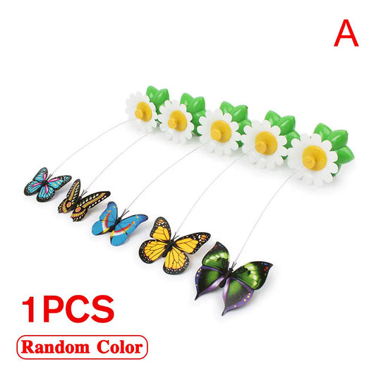 1PCS Electric Butterfly Cat Toy Shake Rotating Flying Automatic Humming Bird Intelligence Training Funny Pet Toys Random Color