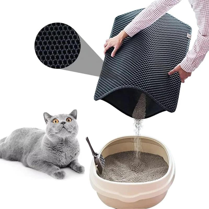 Double Litter Mat, Waterproof and Impermeable, Washable and Easy to Clean, No Longer Worry about Litter Splashing, Valentine'S Day Gift