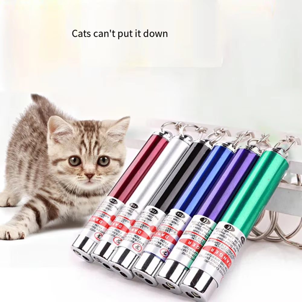 Mini Cat Toy Laser Pointer LED Flashlight Dog Cat Laser Toy Fun Pet Electronic Device Interactive Cat Toy (1 Pack, Purple)