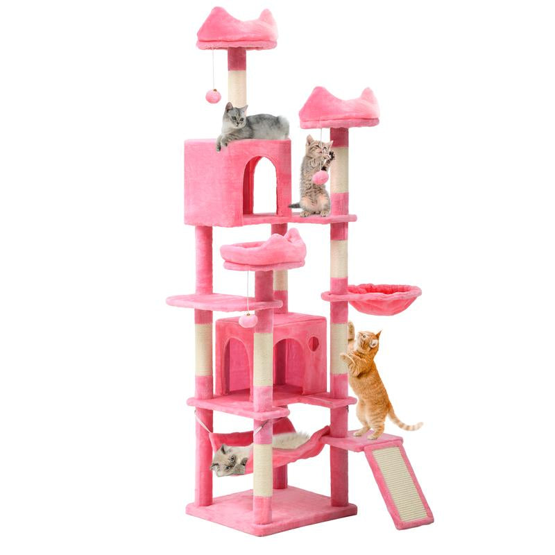 YITAHOME Tall Cat Tree for Indoor Cats, 75 Inch Multi-Level Cat Tower with Cat Condos, Top Perches, Cozy Basket,Hammocks, Large Pet Activity Structure