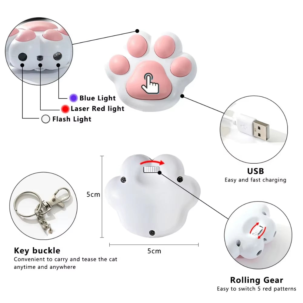 Pet Cat Laser Toys Rechargeable Multifunctional Cats Interactive Transform Pattern Kitten Training Laser Toy Dog Cat Accessories